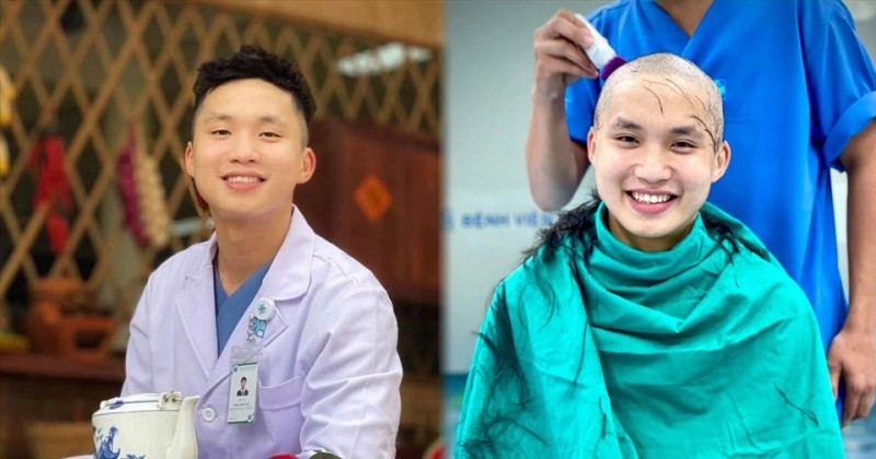 Nam bác sĩ trẻ cạo trọc đầu, nở nụ cười rạng rỡ trước khi lên đường chi viện tâm dịch Bắc Giang