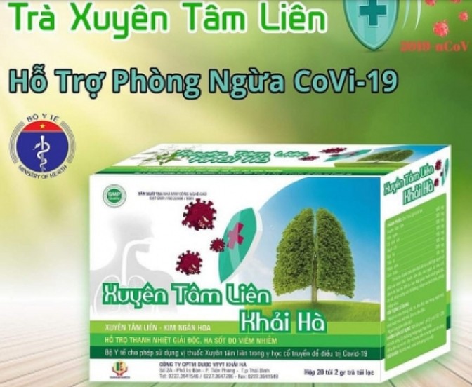 Cục An toàn thực phẩm cảnh báo sản phẩm Trà xuyên tâm liên Khải Hà quảng cáo sai sự thật