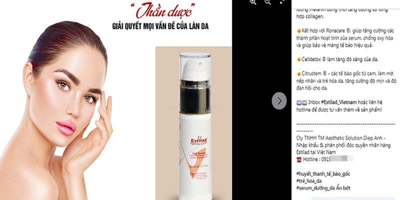Công ty Aesthetic Solution Diệp Anh quảng cáo “nổ” công dụng mỹ phẩm - TPCN như “thần dược”?
