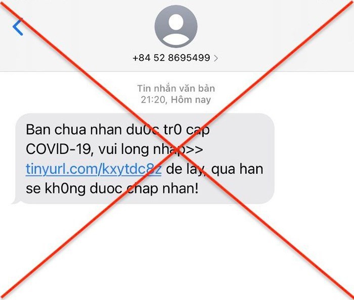 Cảnh giác với chiêu thức gửi tin nhắn lừa đảo thông báo nhận trợ cấp Covid-19