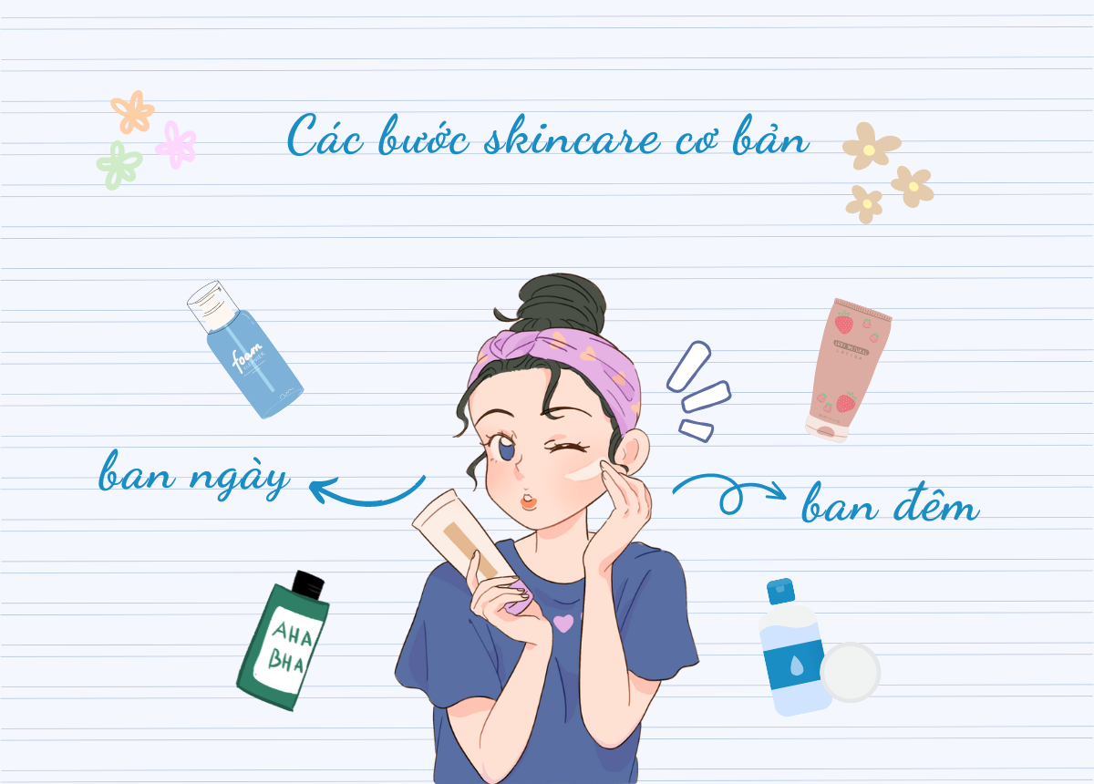 Hướng dẫn các bước skincare cơ bản nhất ban ngày và ban đêm