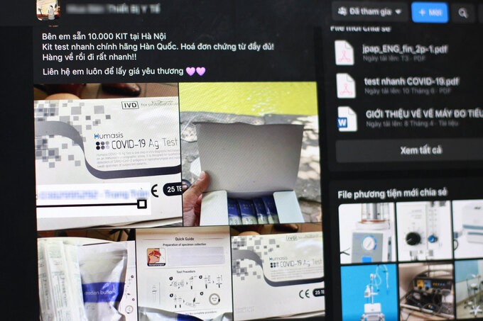 Kit test nhanh Covid-19 loạn giá trên mạng xã hội
