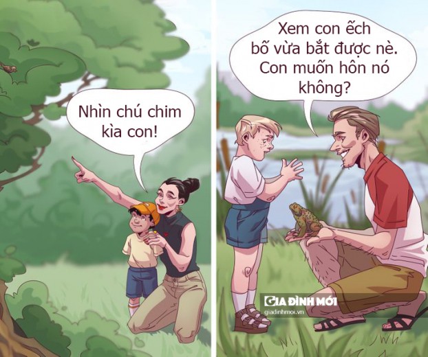 8 điều khác nhau giữa bố và mẹ mà ai trong chúng ta cũng đều nhìn thấy