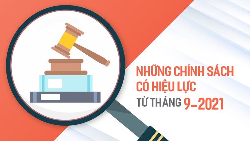 Những chính sách có hiệu lực từ tháng 9/2021