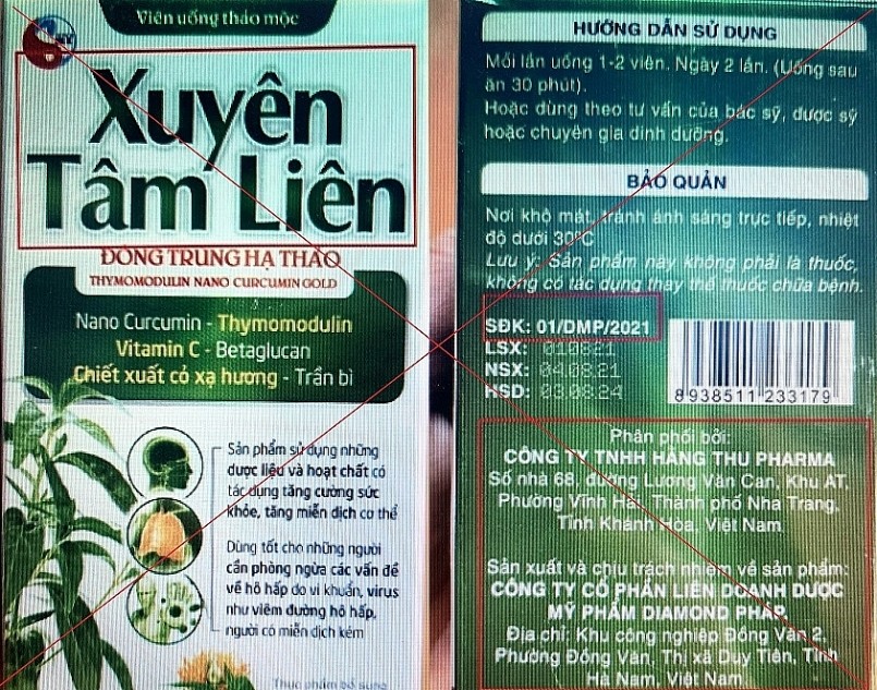 Bộ Y tế cảnh báo sản phẩm Xuyên Tâm Liên giả mạo