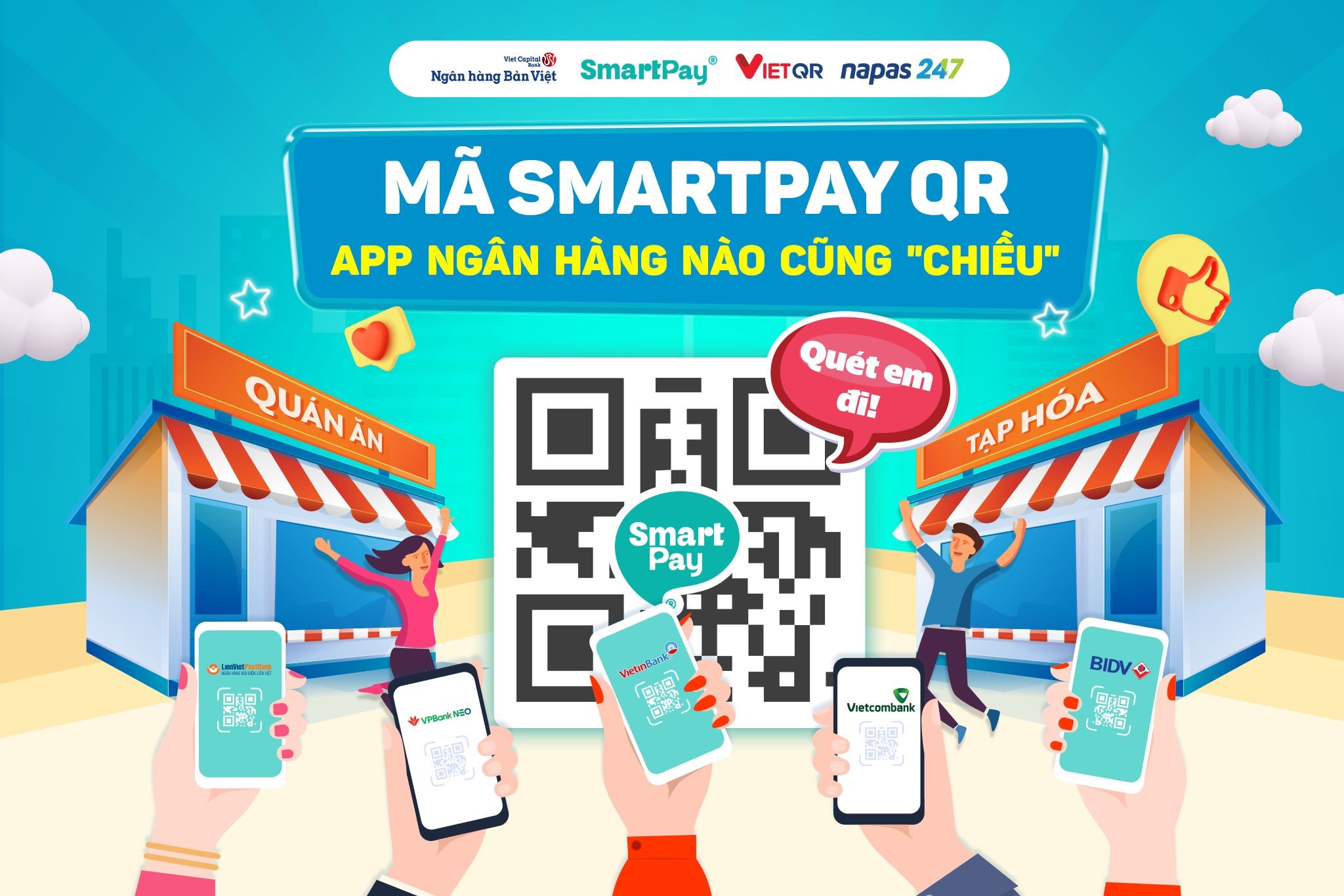 Smartpay hợp tác cùng Ngân hàng Bản Việt ra mắt mã QR phiên bản mới