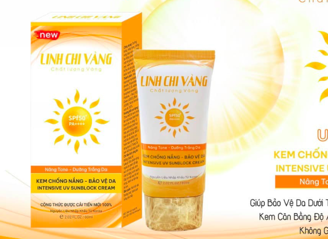 Thu hồi kem chống nắng - Bảo vệ da Intensive UV Sunblock Cream Linh Chi Vàng kém chất lượng