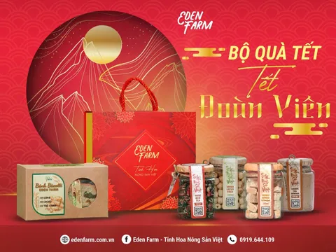 Cận cảnh Bộ quà Tết Đoàn Viên Đẹp - Sang - Tinh tế - Tốt Sức Khỏe của Eden Farm