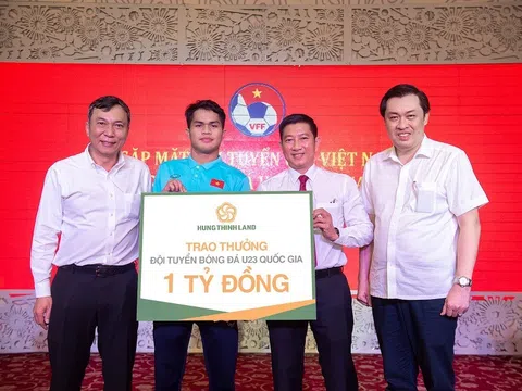 Thưởng nóng 1 tỷ đồng cho đội tuyển bóng đá quốc gia U23 Việt Nam