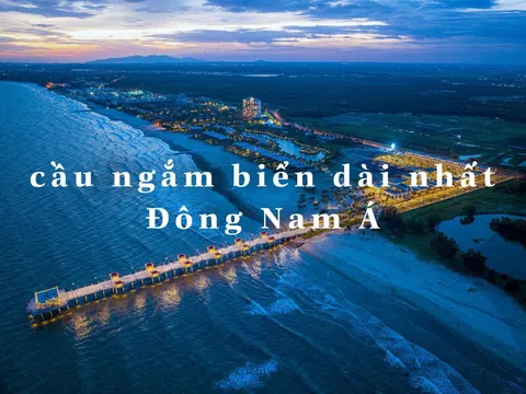 Những hình ảnh mới nhất về cầu ngắm biển dài nhất Đông Nam Á tại Hamptons Plaza Hồ Tràm
