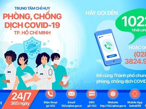 TPHCM ra mắt Cổng 1022 tiếp nhận thông tin 24/24 về dịch bệnh COVID-19