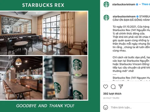 Từ ngày 1/10/2021, Cửa hàng Starbucks REX ở Sài Gòn chính thức đóng cửa!